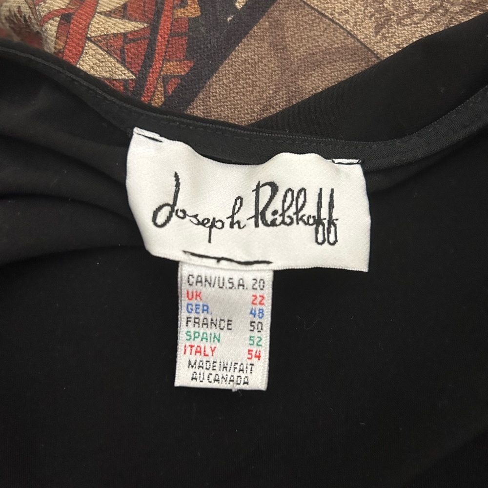 Joseph Ribkoff Black Textured Ruffle Sweater Jacket Size 20 - Picture 4 of 6